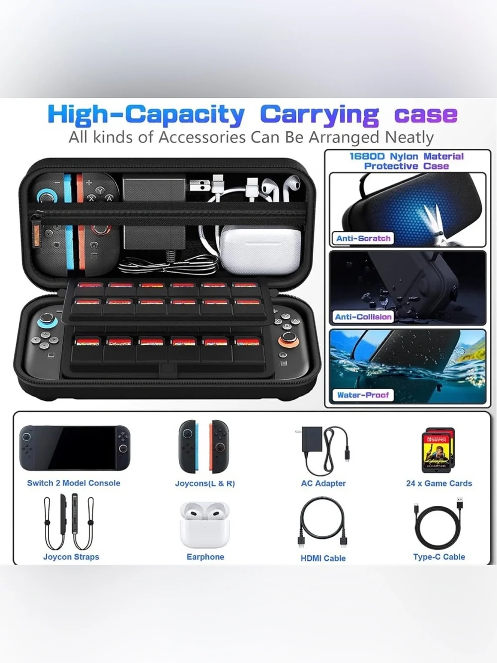 Switch Carrying Case Compatible with Nintendo Switch 2